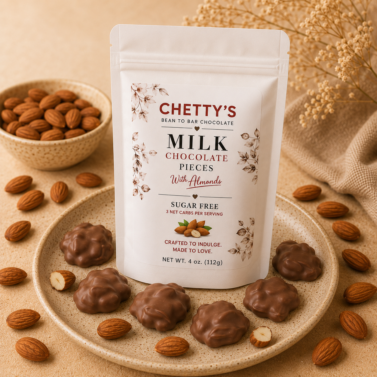 Almond Sugar-Free Milk Chocolate Pieces (4 oz.)