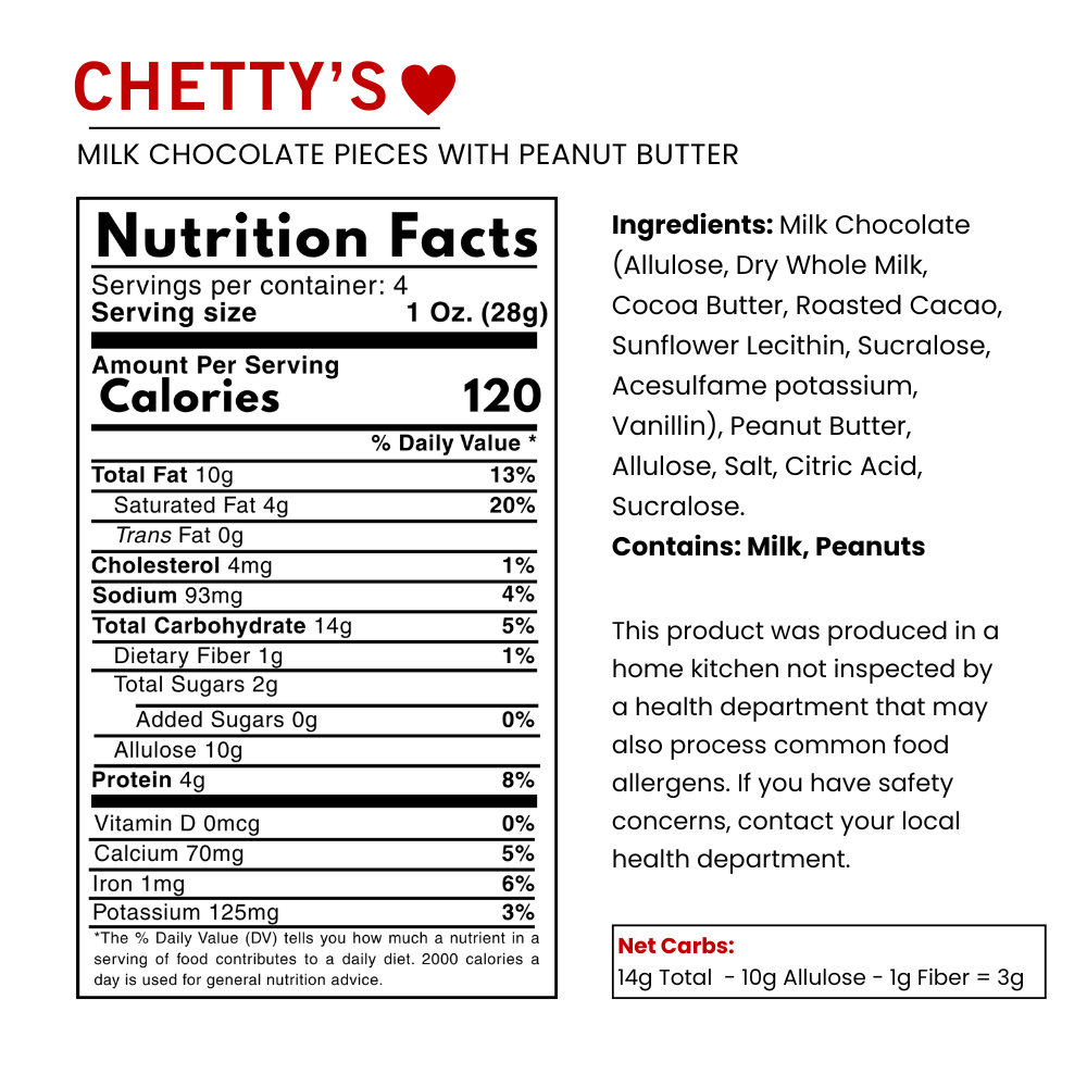 Peanut Butter Sugar-Free Milk Chocolate Pieces (4 oz.)